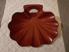 Ramasse Miette ancien Napoleon III Carton Bouilli Laqué Rouge 