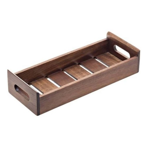 Coffre noir acacia 33x13x7 - noir, cm