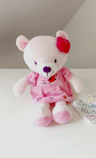 Peluche doudou ours robe - ours, rose