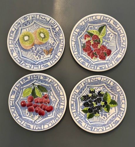 Vtg gien oiseau bleu fruits - bleu,