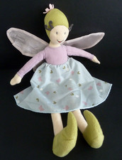 912. DOUDOU PELUCHE IKEA FEE ELFE LUTIN bleu mauve vert coeur papill aile 35c BE