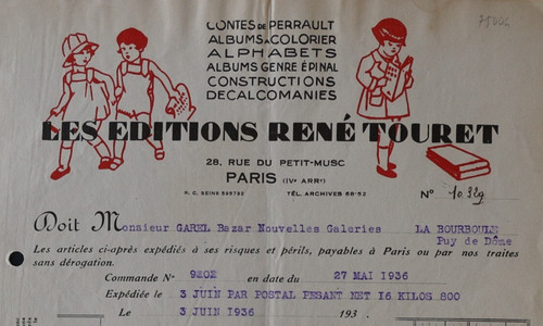 Facture 1936 paris editions - facture,