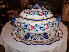 Soupière HB Quimper et son plat