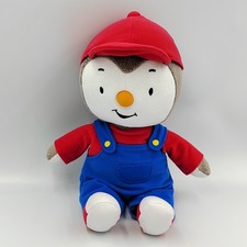 Doudou peluche Tchoupi salopette bleu rouge casquette JEMINI - 32661