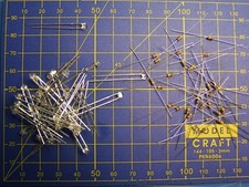 LOT LED Choix Couleur Téton Court 1,8 mm + mini résistances 1/6 W train HO JOUEF