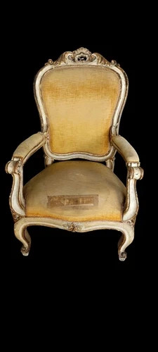 Fauteuil ancien bois laqué - fauteuil, en