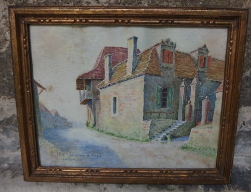 Aquarelle ancienne la maison - ancienne,