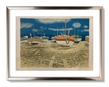 YVES GANNE (1935-2019) LITHOGRAPHIE ORIGINALE BORD DE MER A COLLIOURE 1960 (181)