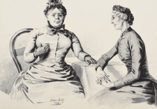 Femmes à table | Dessin à la