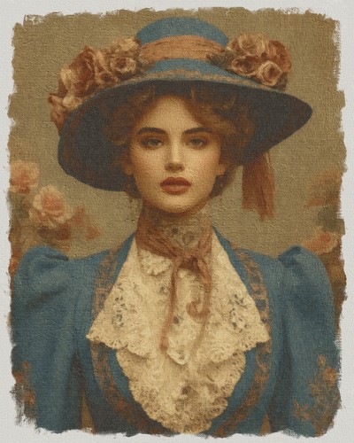 Elegant victorian woman oil - elegant,