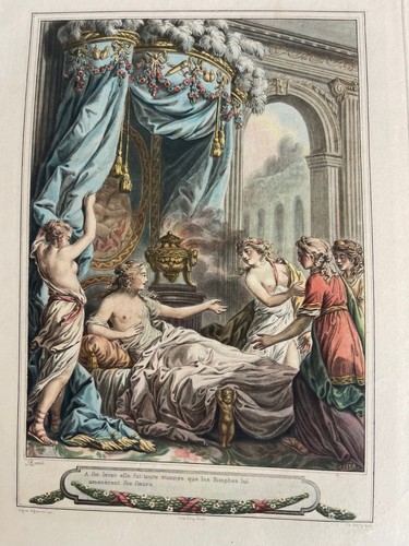 Grande gravure aquarellée