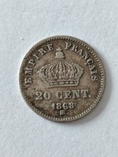 PIECE 20 CENTIME NAPOLEON III 1868 BB FRANCE EN ARGENT Ref23826J