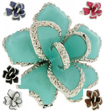 Bague Fleur Argent Swarovski