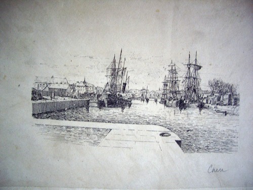 Caen bateau dans bassin - le,