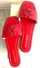 Mules claquettes rouge logo en relief RINASCIMENTO 38