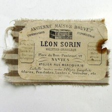 Etiquette de malle Léon Sorin maison Bouvet malletier emballeur Nantes fin XIXe