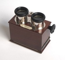 Beau STÉRÉOSCOPE chromé VERASCOPE Jules RICHARD pour plaques 4,5x10,7 cm