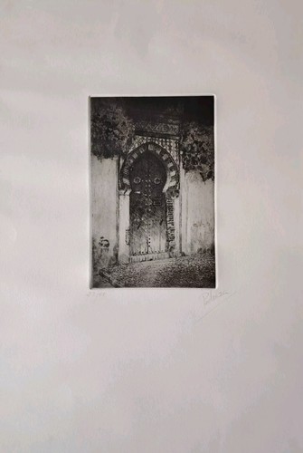 Gravure une belle porte - d,