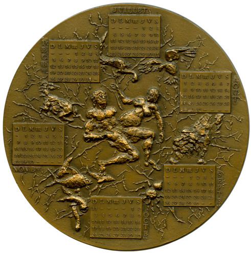 Medaille calendrier bronze - calendrier,