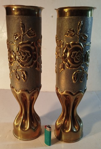 Paire vase art tranchée - paire, de