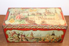 Ancienne boite vide litographié savon Fleurs Russes Victor Vaissier 1851-1923 