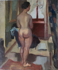 Jean AUJAME (1905-1965) HsT Nu 46x38cm Jeune peinture École de Paris Fauvisme