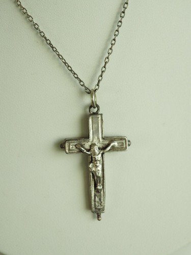 Croix reliquaire ancien argent - croix,