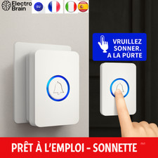 Sonnette Sans Fil Longue Portée 150m | Étanche | Volume Réglable | LED