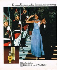PUBLICITE ADVERTISING 124  1977  JEAN D'ALBRET  parfum eau de toilette ECUSSON