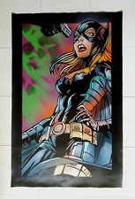 FUR  " Bat Woman " Grande Peinture Originale sur Toile, Street Art Graffiti