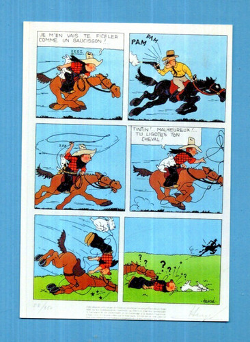 Carte postale tintin - carte, reprenant