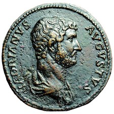 Roman coin - Hadrianus - Sestertius Roma - 129-130 - orichalcum