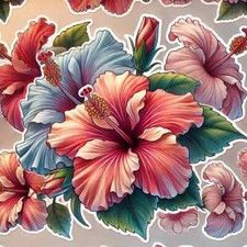 Autocollants hibiscus tahiti - autocollants,