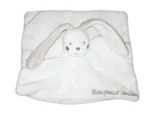 Doudou plat LAPIN blanc beige