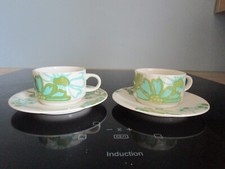 2 TASSES A CAFE ET SOUS TASSES