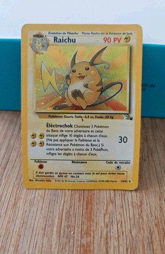 Carte pokémon raichu 62 - carte,