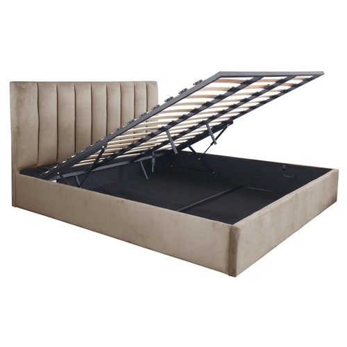 Lit coffre design velours - lit,