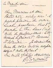 Renée de Brimont - lettre