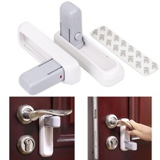 Serrure pour Poignée de Porte 2 pièces en Blanc Bloque-portes et Fenêtres pou...