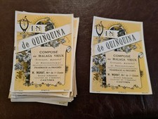 LOT DE 3 ETIQUETTES ANCIENNES DE FLACON A PHARMACIE. VIN DE QUINQUINA