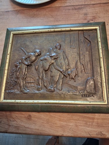 Bas relief bronze etienne - bas,