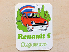 AUTOCOLLANT ancien STICKER voiture  RENAULT 5 R5 supercar  vintage collection