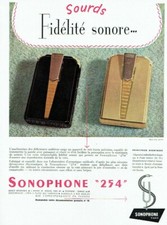 publicité Advertising 0721 1954   Sonophone  254  fidélité sonore  sourds