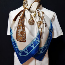 RARE VINTAGE foulard en soie Hermes "Diane" Carré 90 dessiné par Henri de...
