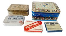 Lot de cinq boites anciennes aspirisucre, cambrai, confiserie