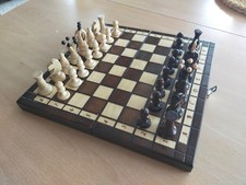 Echec en Bois Jeu d'échec Portable Pliable Pièces bois  Chess Board