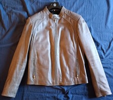 SERGE PARIENTE BLOUSON CUIR MOUTON LEATHER JACKET COULEUR GRIS TAILLE L