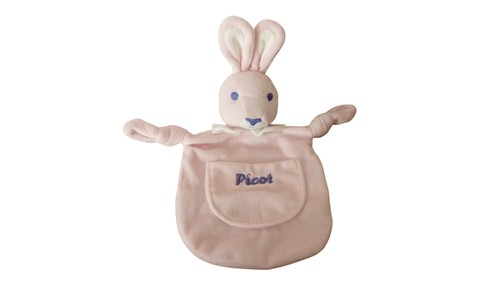 Doudou lapin plat - -, picot