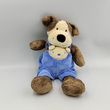 Doudou chien marron salopette bleu NICOTOY - 13389