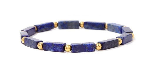Bracelet perles lapis - de,
